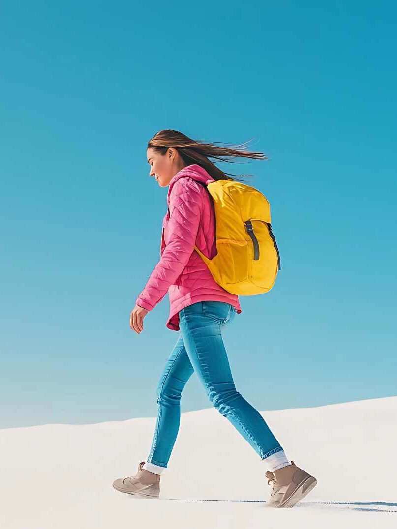 Deine Vorteile auf einen Blick - Frau beim wandern